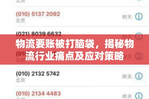 物流要账被打脑袋,揭秘物流行业痛点及应对策略 物流要账被打脑袋,揭秘物流行业痛点及应对策略