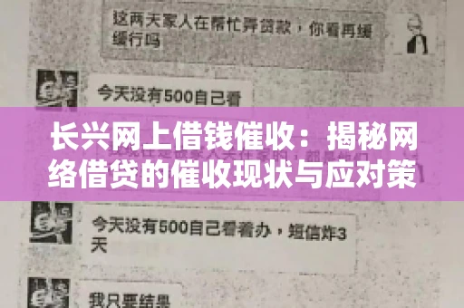 长兴网上借钱催收：揭秘网络借贷的催收现状与应对策略