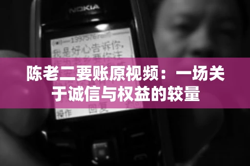 陈老二要账原视频：一场关于诚信与权益的较量