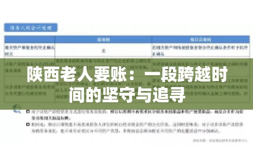 陕西老人要账:一段跨越时间的坚守与追寻 陕西老人要账:一段跨越时间的坚守与追寻
