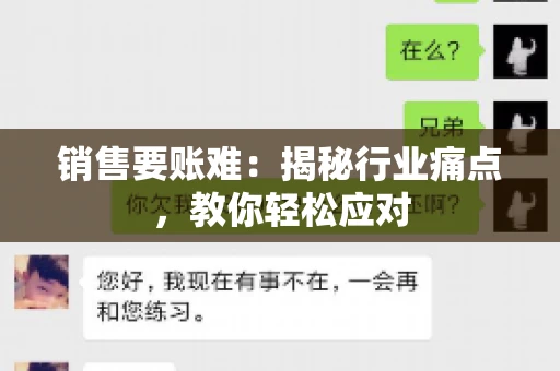 销售要账难:揭秘行业痛点,教你轻松应对 销售要账难:揭秘行业痛点,教你轻松应对
