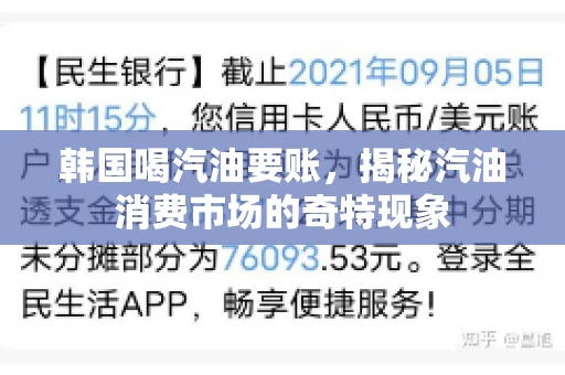 韩国喝汽油要账,揭秘汽油消费市场的奇特现象 韩国喝汽油要账,揭秘汽油消费市场的奇特现象