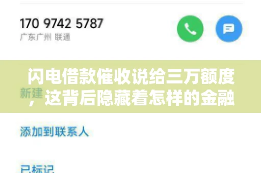 闪电借款催收说给三万额度，这背后隐藏着怎样的金融故事？今天，我们就来聊聊这个话题。