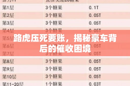 路虎压死要账，揭秘豪车背后的催收困境